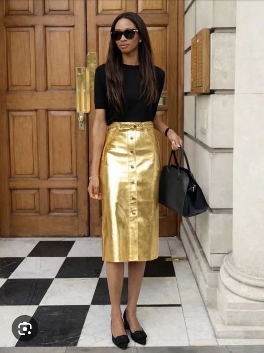 Шкіряна спідниця , юбка Sandro Paris