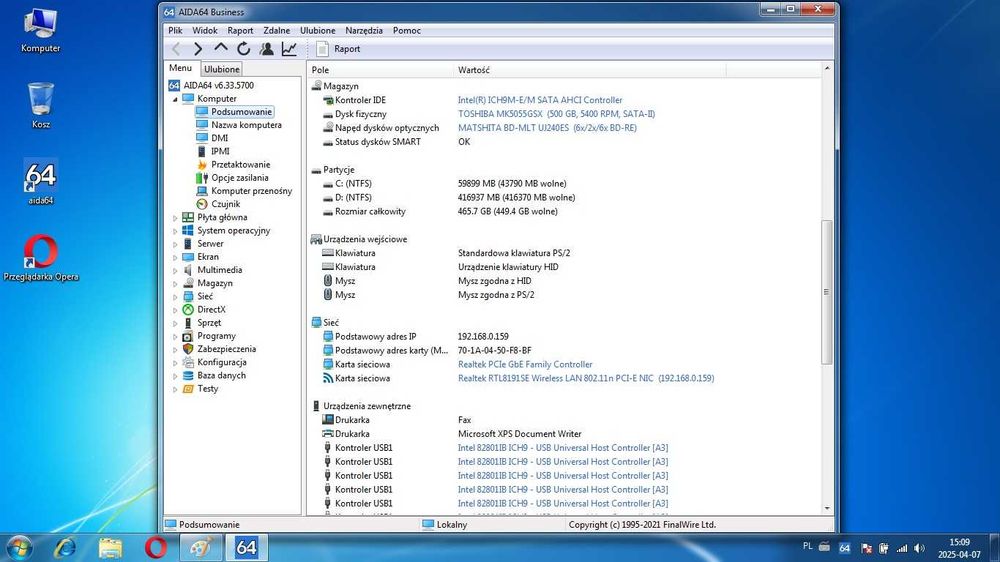 Toshiba x2 Core 2 Duo  2200MHz.Ram4Gb,Hdd\500GB,Gwarancja