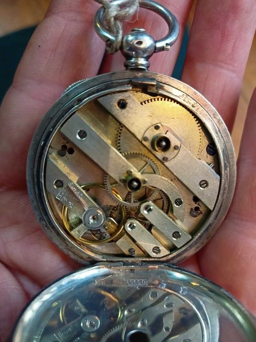 Relógio Bolso Prata J B Dent & Sons