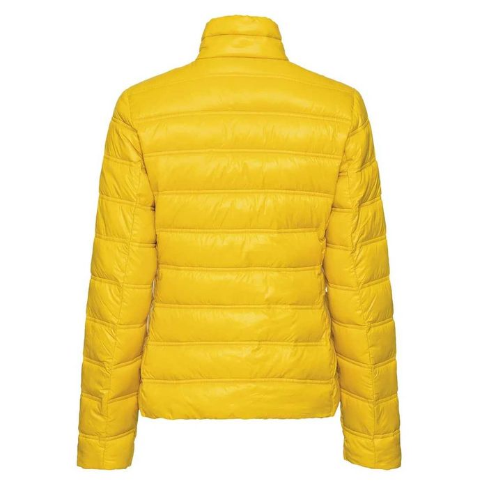 Kurtka damska pikowana lekka ciepła wodoodporna ŻÓŁTA BŁYSZCZĄCA r. M