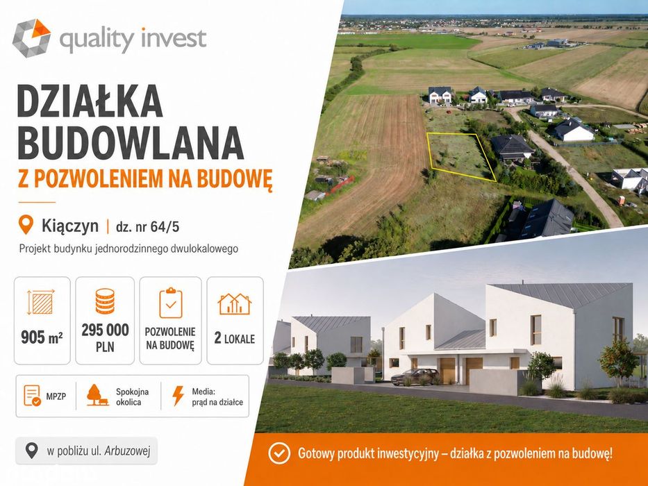 Działka Budowlana Z Pozwoleniem Na Budowę Domu | Kiączyn | 905 M²