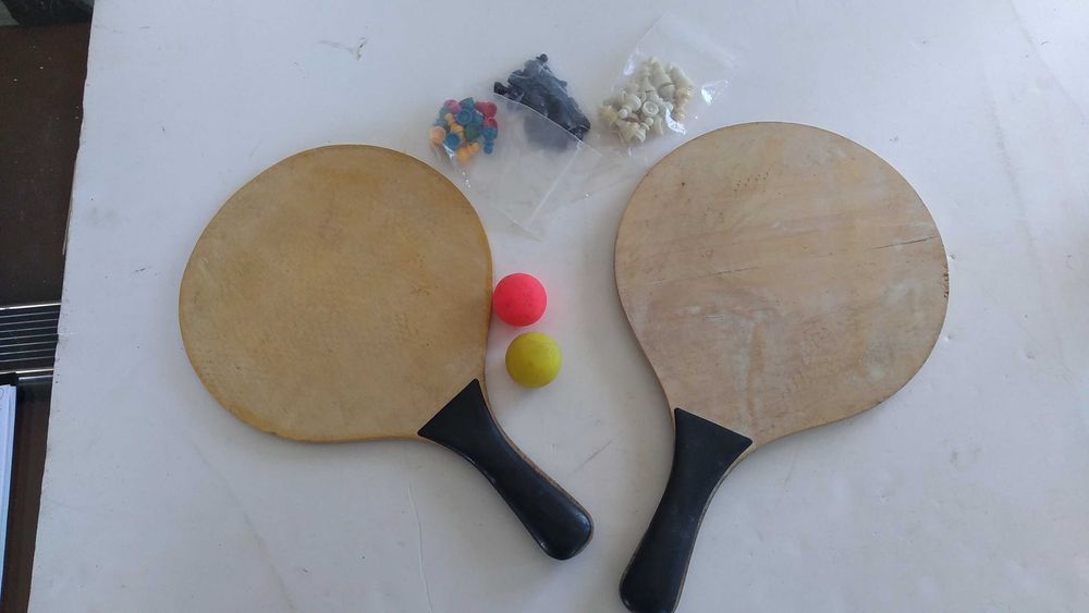 Conjunto vintage de raquetes de praia multi-jogos 3-em-1, NOVO!