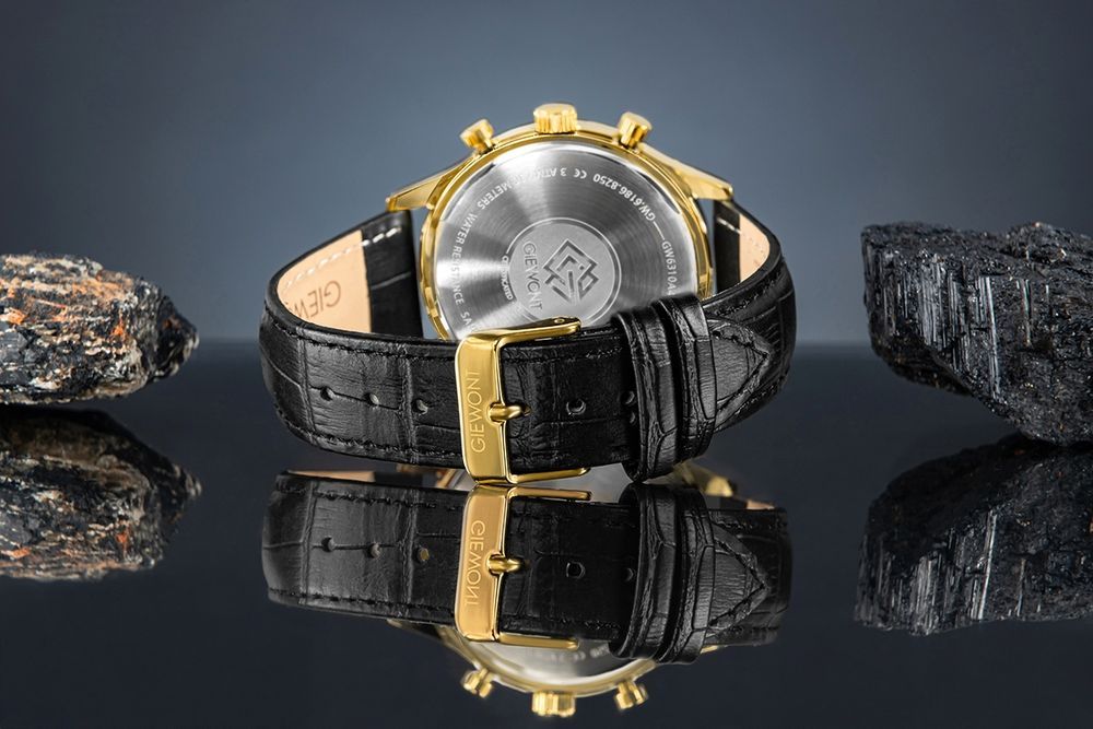 Zegarek Męski Giewont Chronograph Sapphire Czarno Złoty GW6310-A4