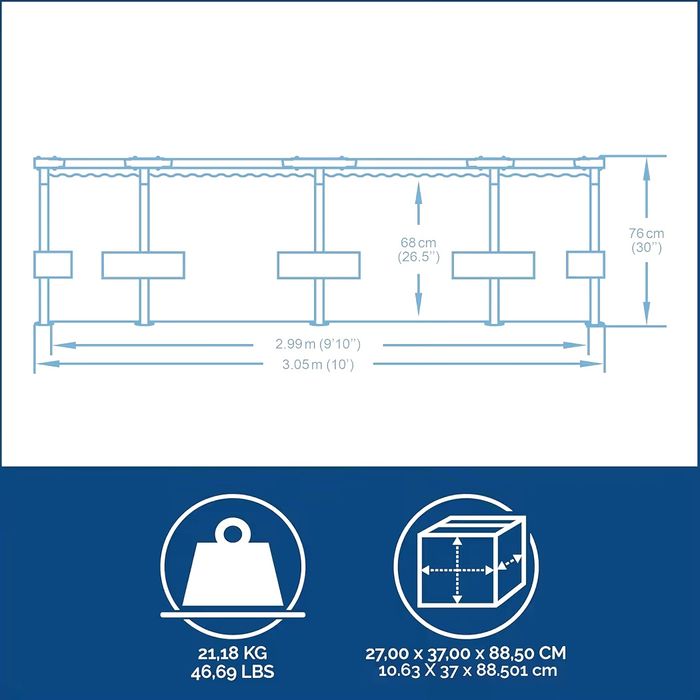 Piscina - Bestway - Steel Pro Max + cobertura