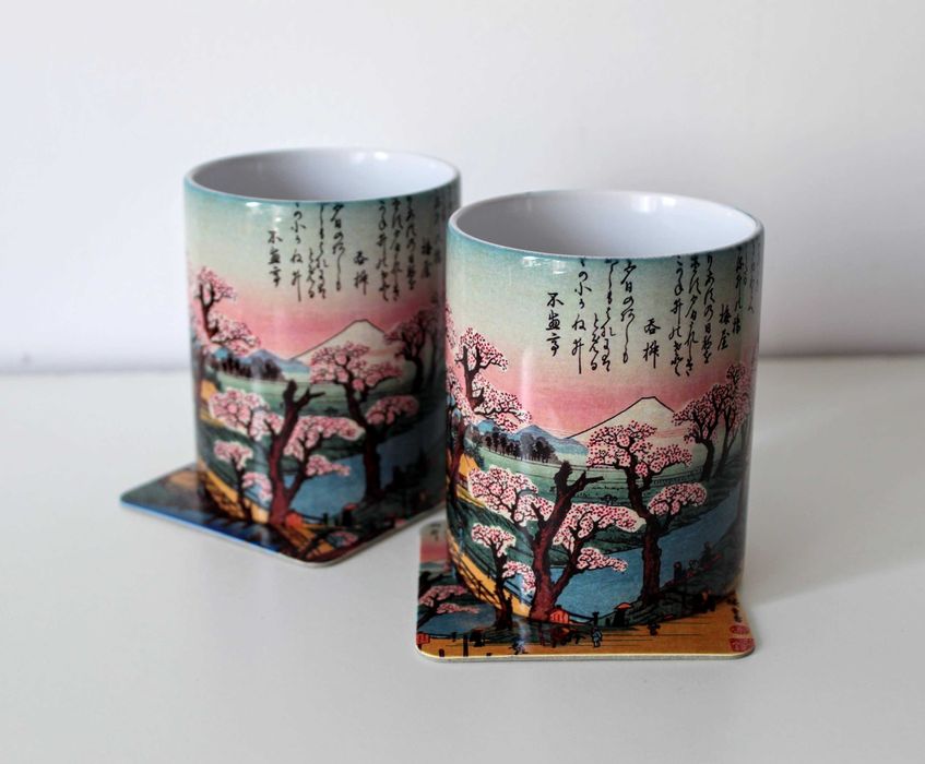 Kubki i podkładki, Japoński pejzaż Utagawa Hiroshige