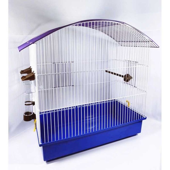 Очень просторная и крепкая клетка для птиц "Омега". Цинк/Краска.