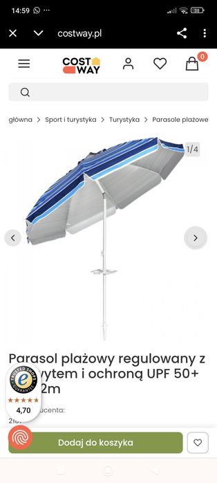 Parasol plażowa duża