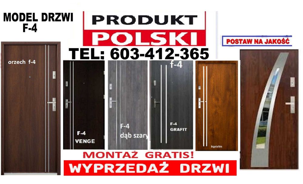 Drzwi z MONTAŻEM wejściowe do mieszkania.ZEWNĘTRZNE drewniane-metalowe