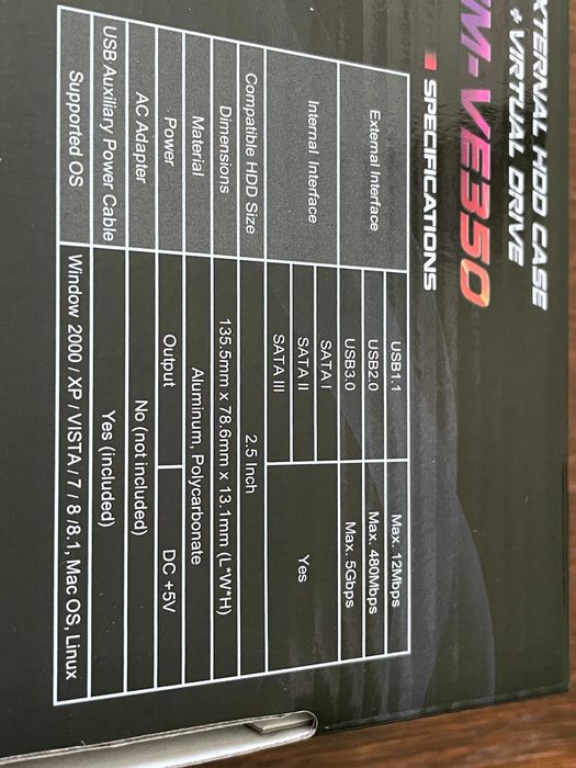 Карман для HDD/SSD 2.5" Zalman USB 3.0 ZM-VE350 Black: 2 399 грн ...