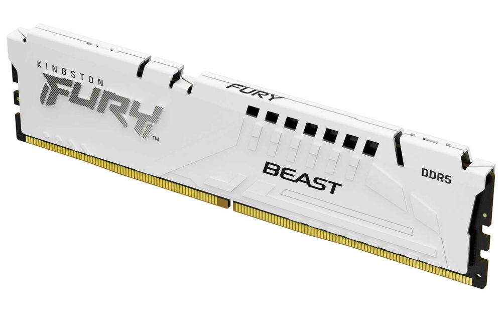Memória RAM UDIMM Kingston Fury Beast 32GB (1x32GB) DDR5-6000MHz (AMD Expo/Intel XMP) CL36 (36-38-38) 1.35V 2Rx8 Branca