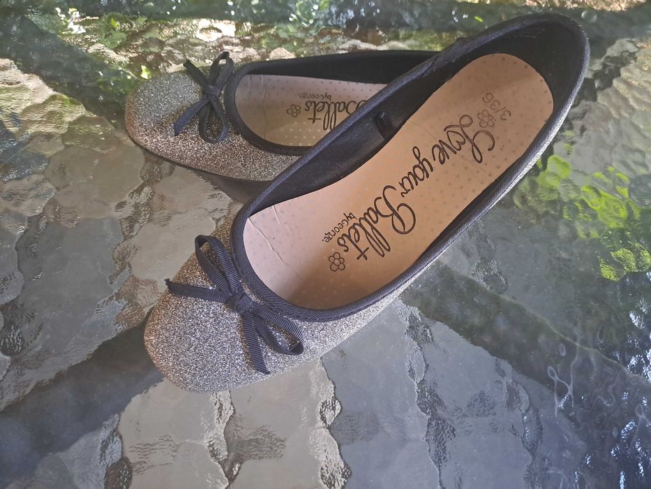 Balerinki 36 buty dziewczęce Geoerge  srebrne