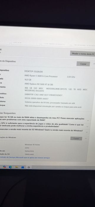 Computador gaming, com monitor, rato, telclado, tapete e phones tudo gaming