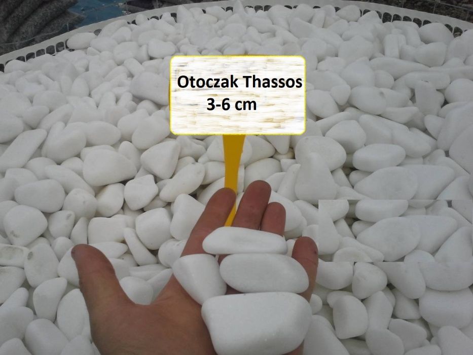 Otoczak Biały Kamień Thasos Grecki Śnieżnobiały 1 TONA KURIER GRATIS