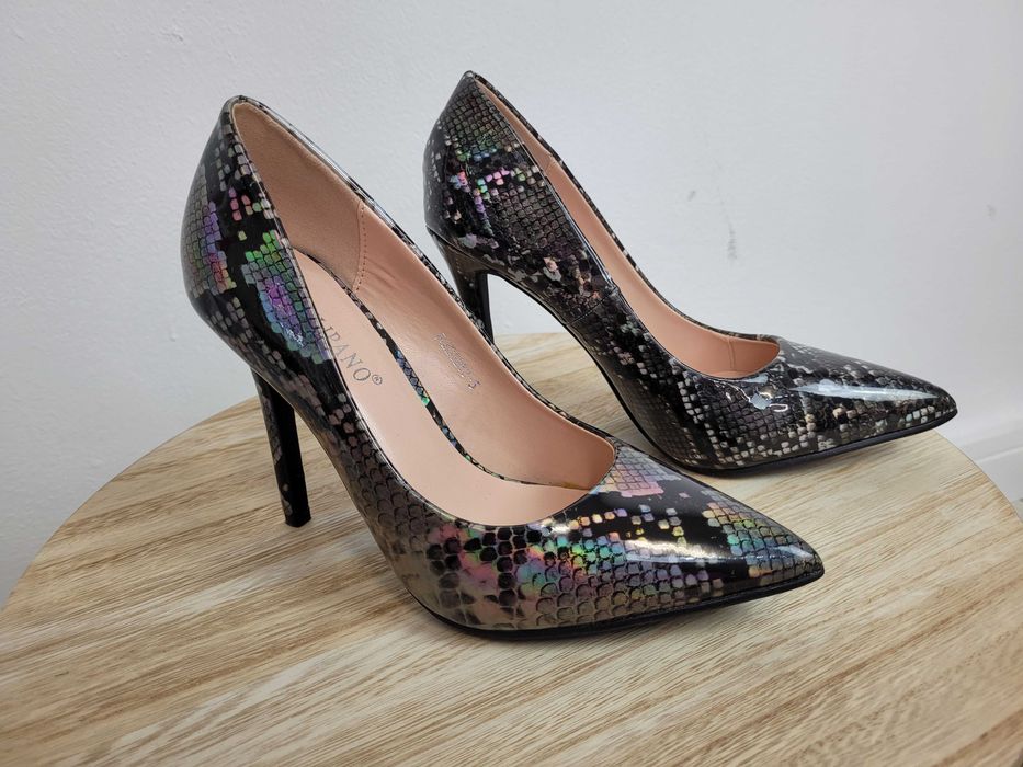 Szpilki r36-41 czółenka holo holograficzne skóra węża TU KUPUJESZ 38