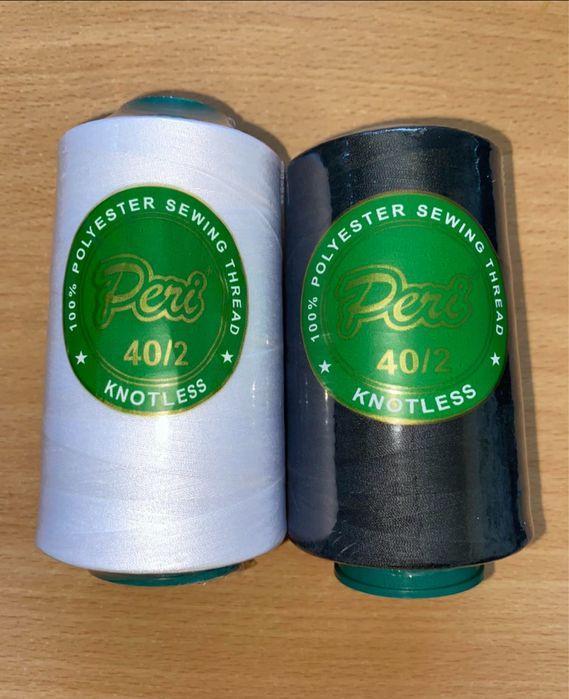 Нитки для шиття 40/2 білі, чорні, кольорові