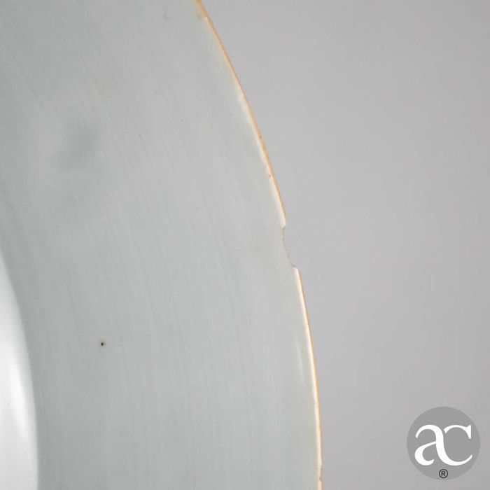 Par  Pratos China decoração bianco sopra bianco, Qianlong séc XVIII n2