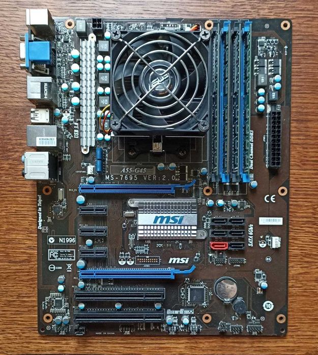 Плата ТОПОВАЯ MSI A55-G45 (MS-7695) c HDMI Видео/SATA III (sFM1, DDR3)