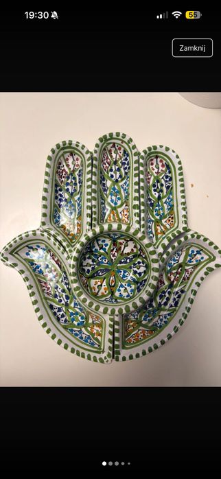 Zestaw do MEZZE, talerz ręką Fatimy 6 oddzielnych miseczek