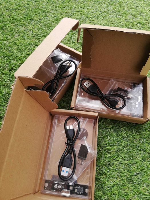 Caixa para disco externo sata ssd transparente USB e USBC