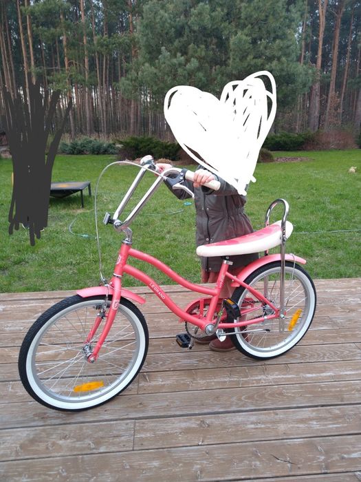 Rower LeGrand Winnie koralowy różowy 20" design dla dziewczynki