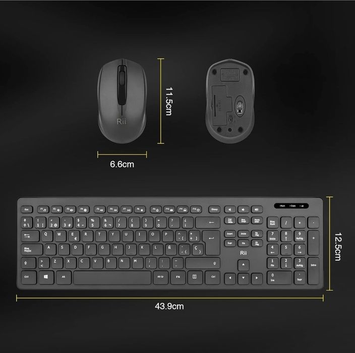 Teclado e rato sem fio - RII k200 - Novo