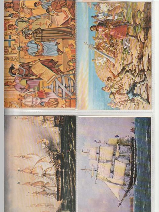 Coleção de 20 postais de temática naval diversificados