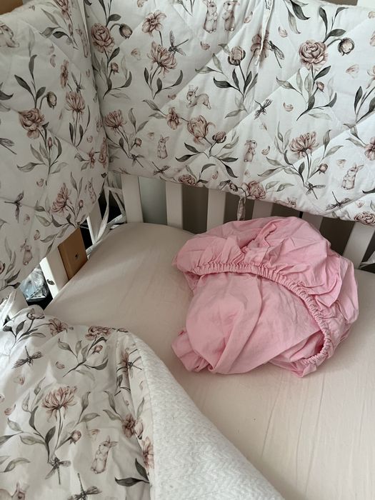 Набір бортиків в ліжечко, наматрасн 2шт резинк