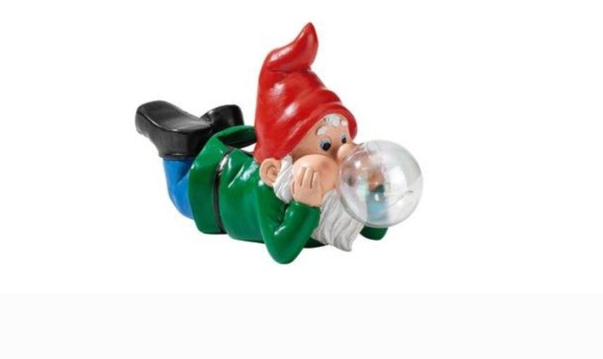 Садовий гном Livarno, на сонячній батареї.
Зі штучного каменю, розписа