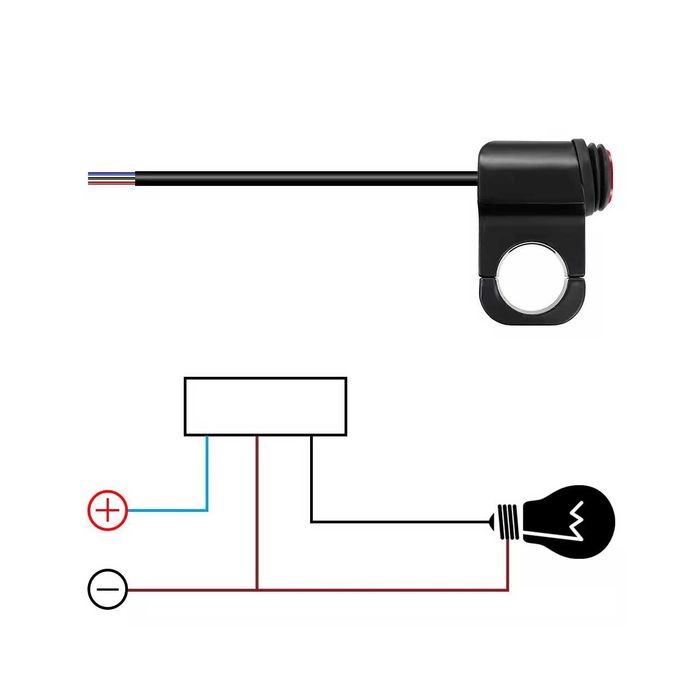 Interruptor moto 22 mm iluminado estanque