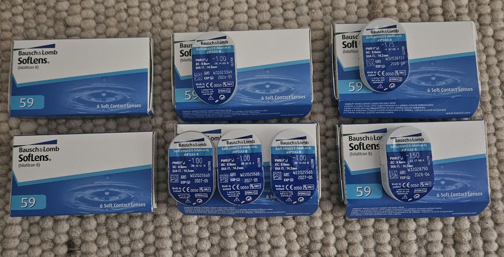 Soczewki miesięczne SofLens 59 Bausch&Lomb, moc -1.00