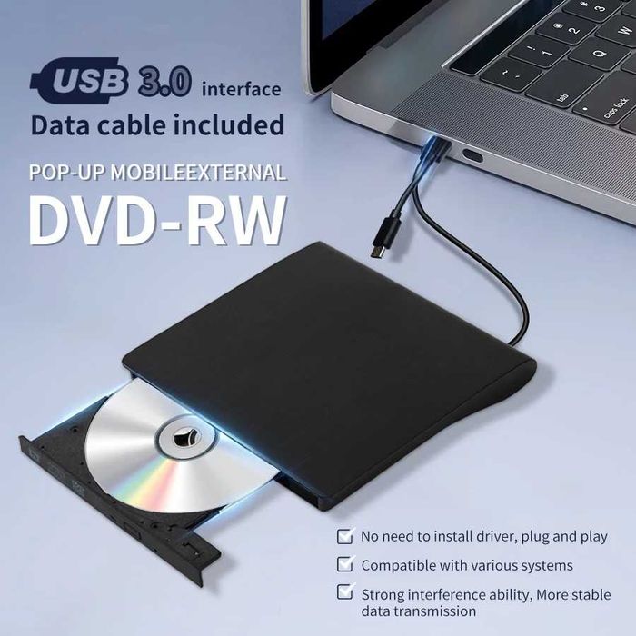 DVD-RW, CD-RW Внешний дисковод. НОВЫЙ! Привод пишущий USB 3.0