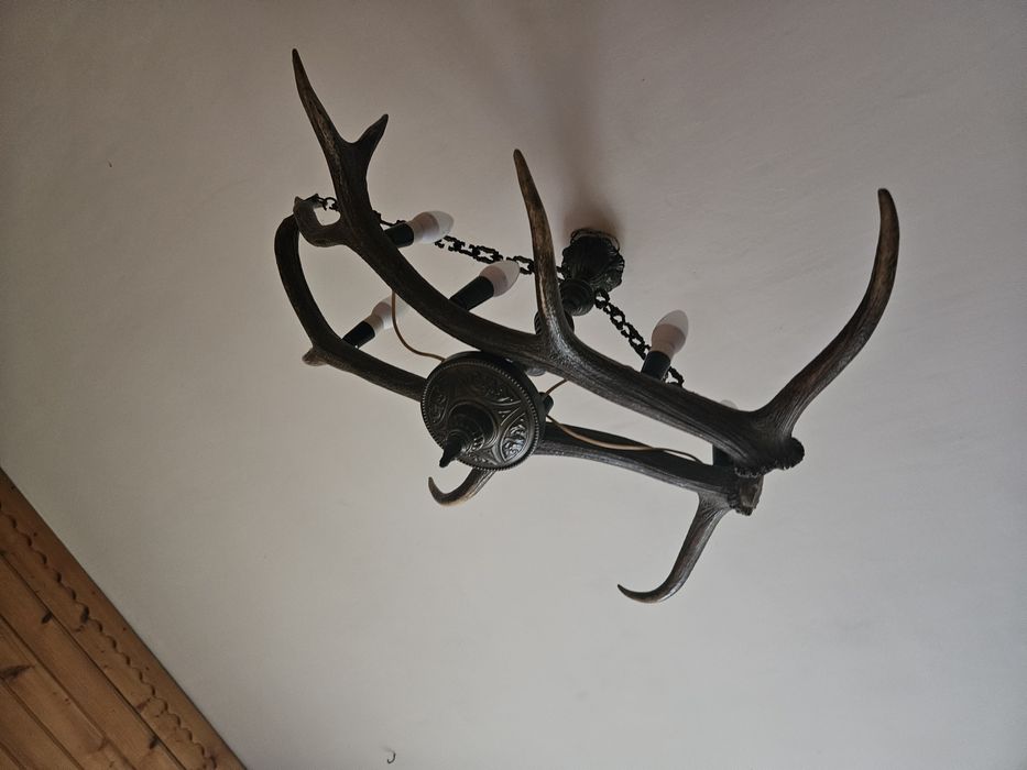 Lampa, żyrandol z poroża