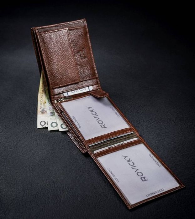 portfel męski brązowy rovicky