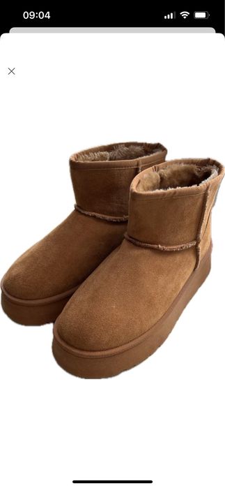 Теплі руді чоботи уггі на платформі