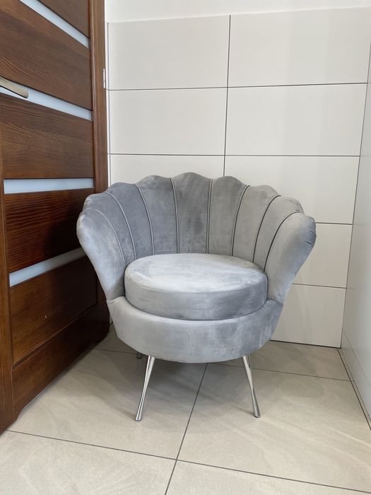 Fotel Uszak Muszelka Glamour wygoda