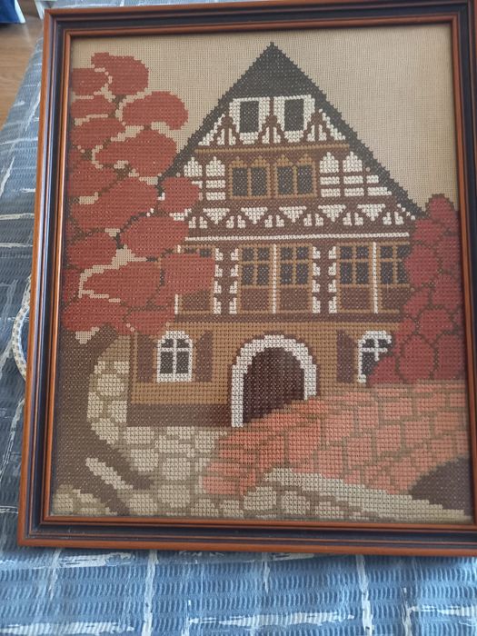 Quadro bordado a ponto cruz