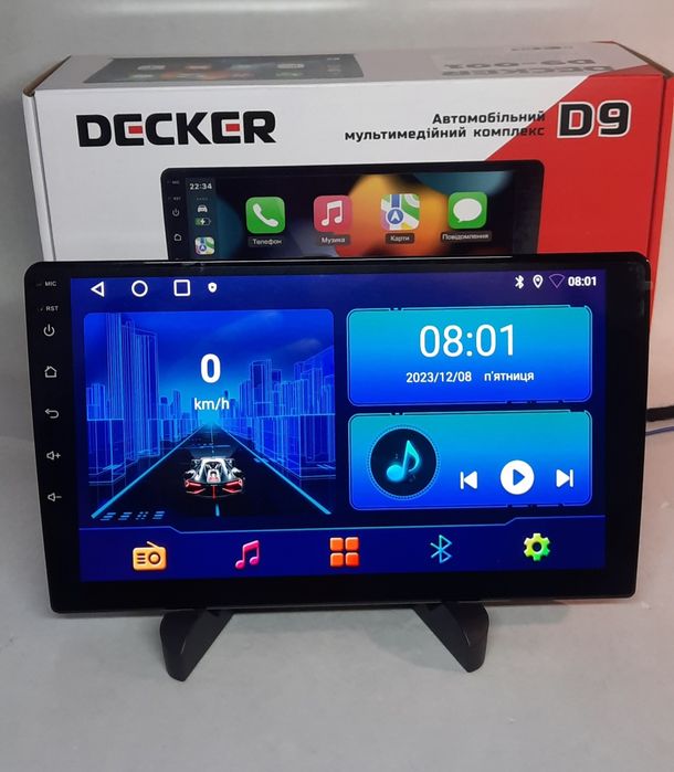 Автомагнітола DECKER D9-001 (9 дюймів, 4X64, DSP)