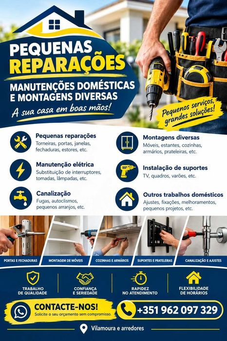 Pequenas reparações e manutenção doméstica