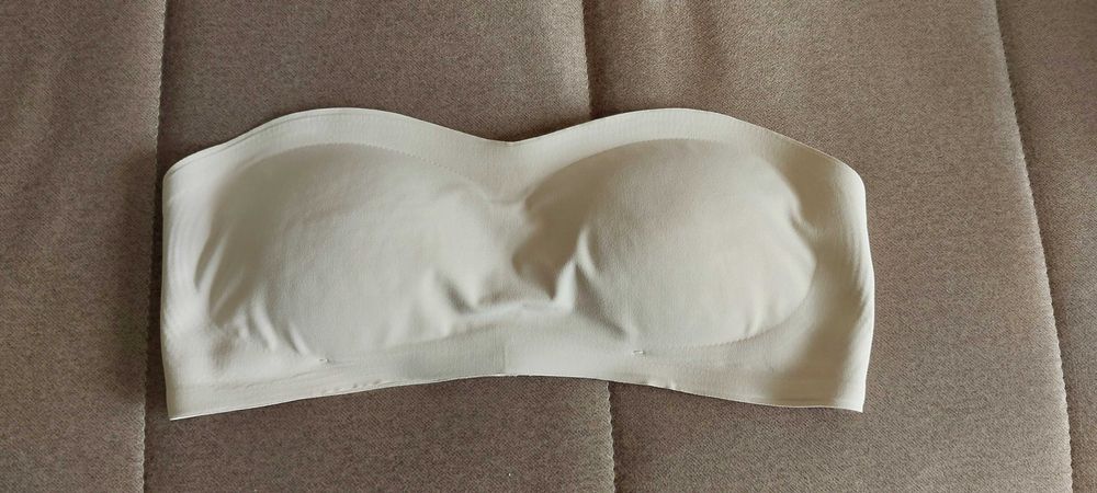 Biustonosz samonośny bezszwowy cielisty L xl