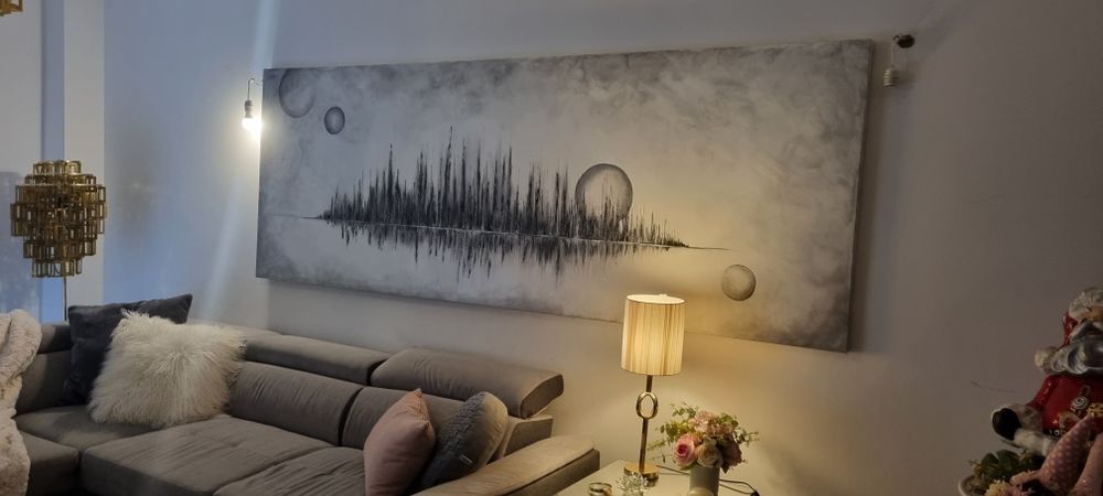 Tela pintada á mão acrílico