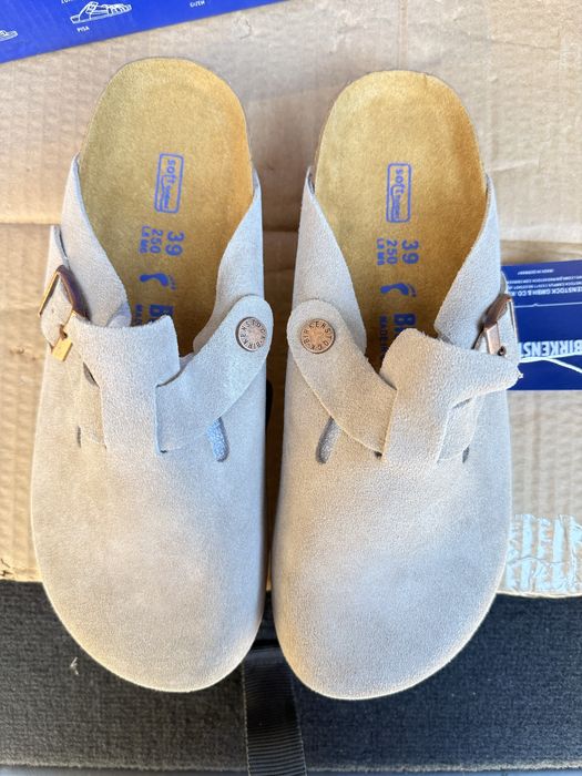 Klapki Birken Stock Boston 39 szare