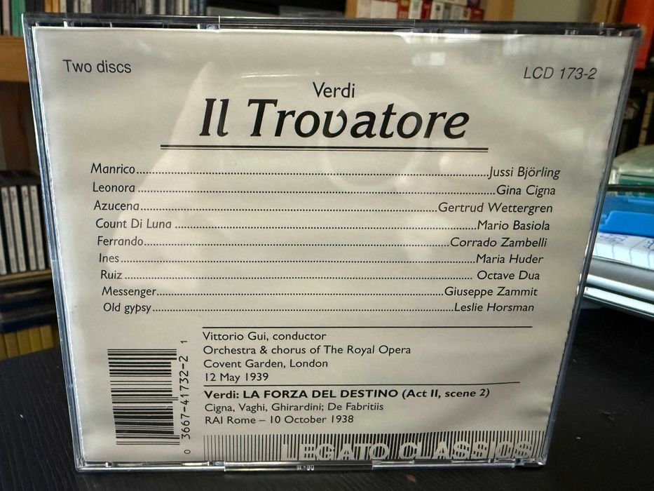 Verdi – Il Trovatore – Björling, Cigna – Covent Garden, Vittorio Gui