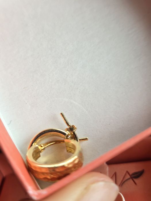 Kolczyki srebrne 925 grubo złocone 18k