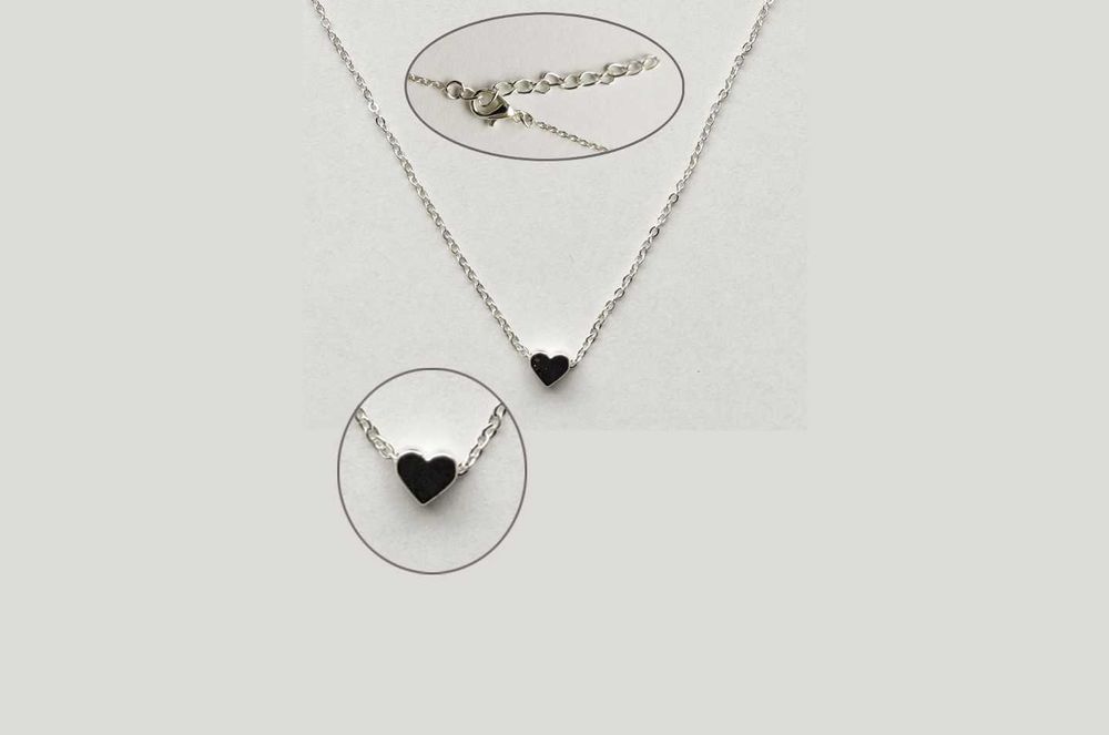 Łańcuszek- serce srebrne kol. srebrny - NOWY - kolczyki GRATIS