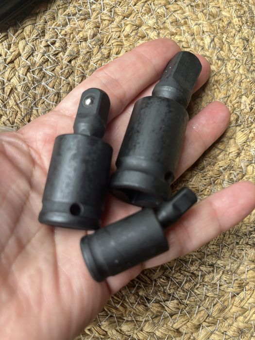 поворотні перехідники адаптери ударні 1/4 3/8 1/2 карданчик