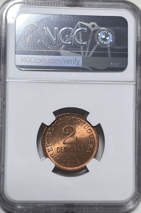 2 centavos 1918 MS64 RD