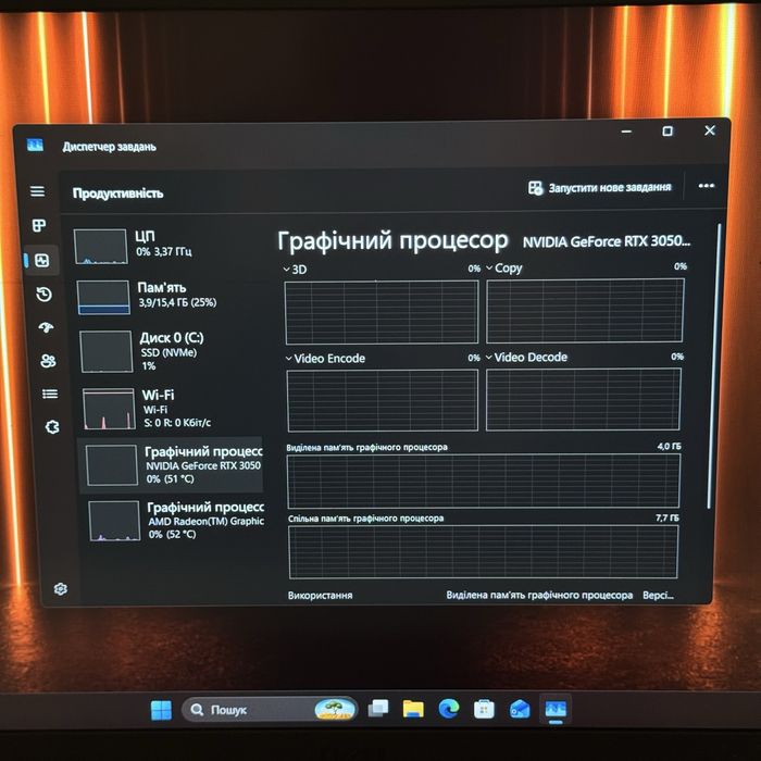 Ігровий ноутбук Dell G15 Rtx 3050, Ryzen 5600, 512Gb, 144Hz