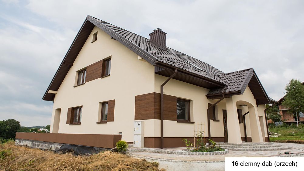 Deska Ścienna Na Elewację Złoty Dąb Imitacja Drewna Dekor 3D Próbka