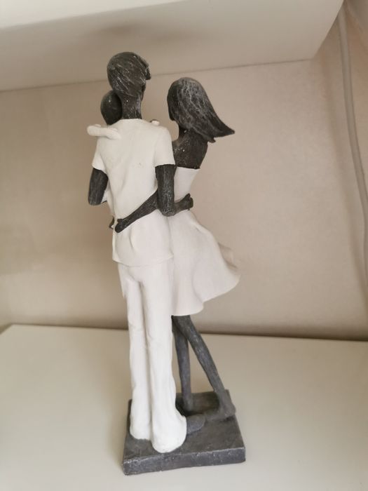 Figurka para czarno srebrna rodzina