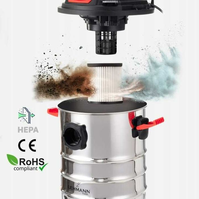 Промисловий пилосос Lehmann 30л. 3500W. + розетка. Будівельний пилосос. Вологе і сухе прибирання.